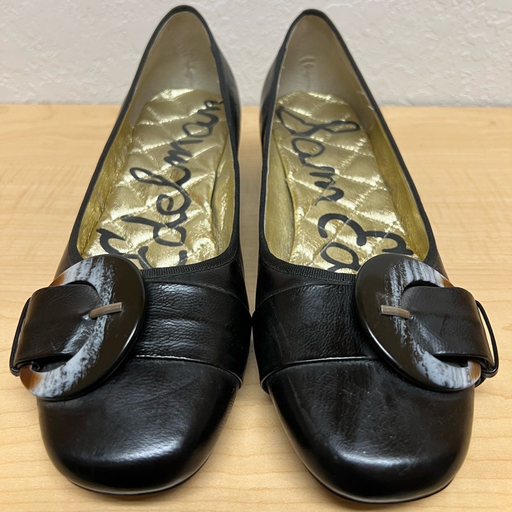 Sam Edelman black buckle flats